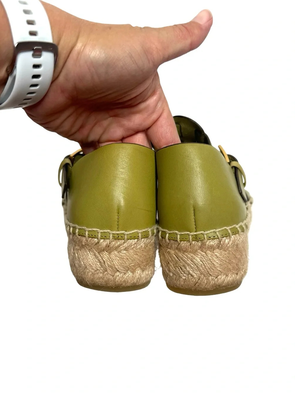 Tory Burch | Fisherman Studded Platform Espadrille in Pistachio Green 7.5